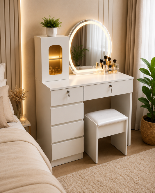 Modern Dressing Table with LED Mirror 