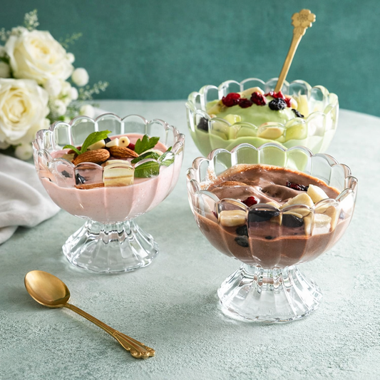 6-Piece Transparent Heat-Resistant Glass Dessert Cups 