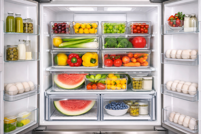 7pcs BPA-Free Stackable acrylic Fridge Organizer Bins with Lids 